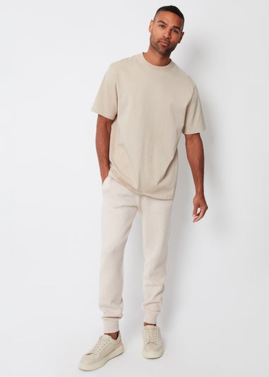 Threadbare Ecru Luxe Knitted Joggers