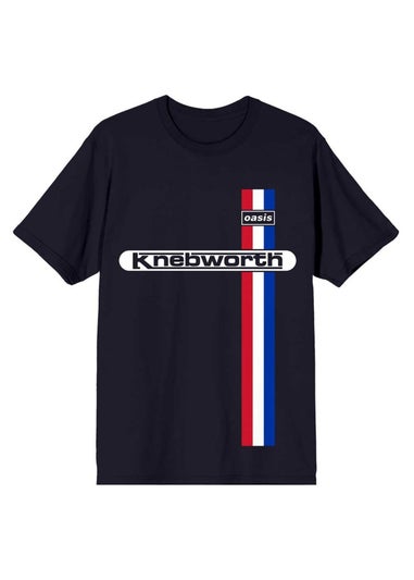 Oasis Navy Knebworth Vertical Stripe T-Shirt