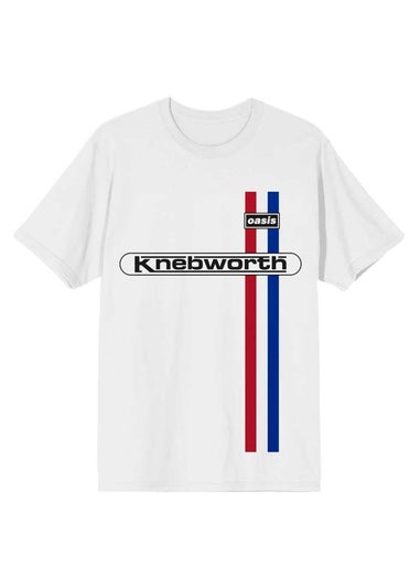 Oasis White Knebworth Vertical Stripe T-Shirt