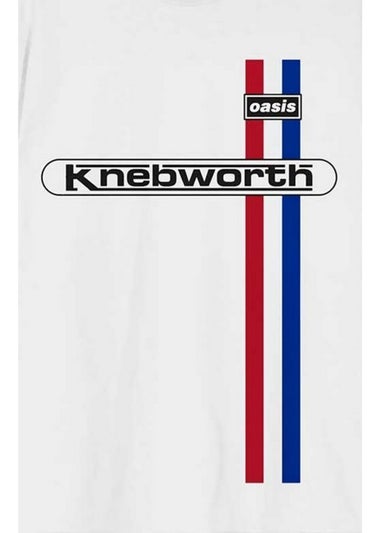 Oasis White Knebworth Vertical Stripe T-Shirt