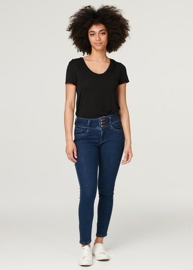 Izabel London Blue Denim High Waist Skinny Jeans