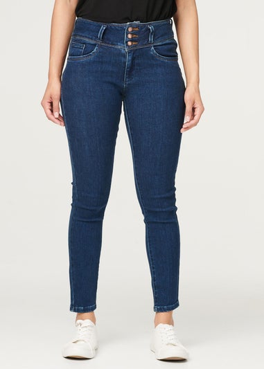 Izabel London Blue Denim High Waist Skinny Jeans