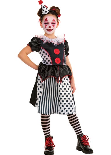 Rubies Kids Monochrome Clown Dress Costume (3-8 Yrs)