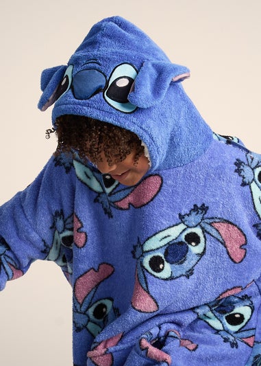 Disney Stitch Unisex Blue Hooded Blanket