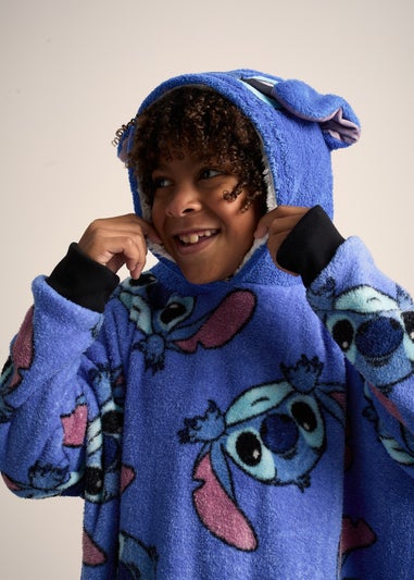 Disney Stitch Unisex Blue Hooded Blanket