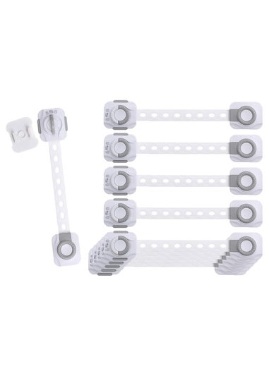 Dreambaby White Dial-It Multi-Purpose Strap Latches 10 pack