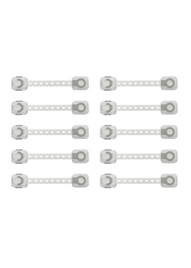 Dreambaby White Dial-It Multi-Purpose Strap Latches 10 pack