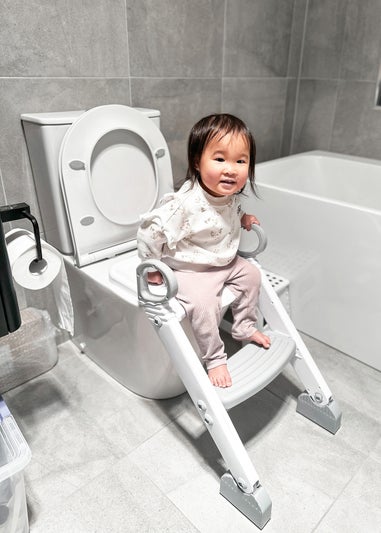 Dreambaby Grey/White Step-Up Toilet Trainer Ladder