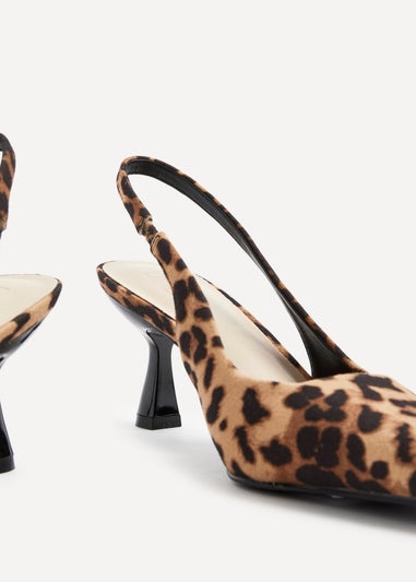 Linzi Presley Leopard Print Sling Back Low Court Heel