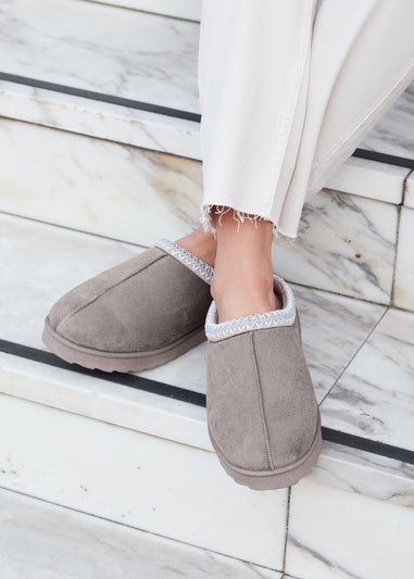 Linzi Tammy Grey Suede Slipper