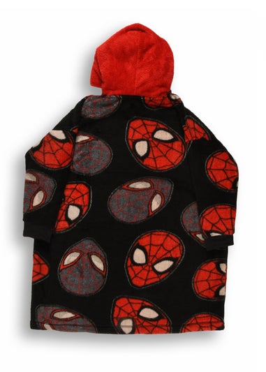 Marvel Spiderman Boys Black Hooded Blanket