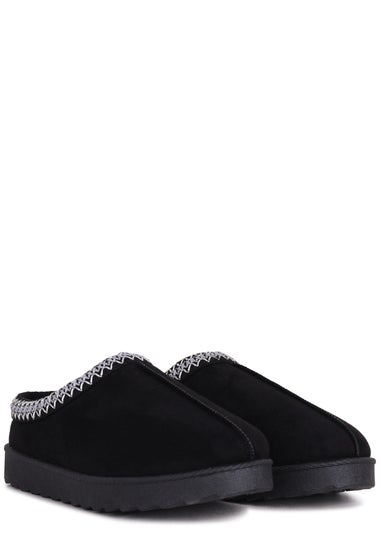 Linzi Tammy Black Suede Slipper