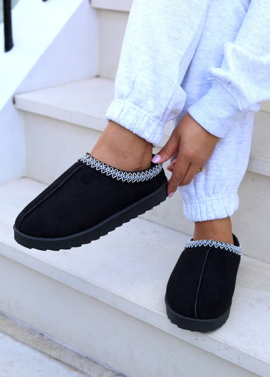 Linzi Tammy Black Suede Slipper