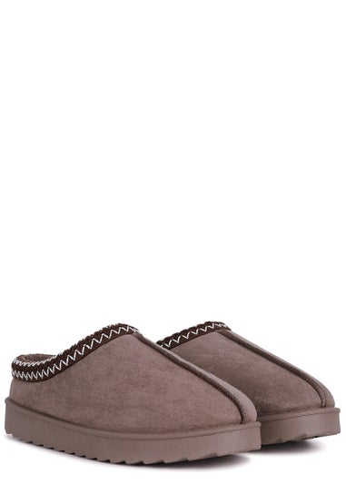 Linzi Tammy Mocha Suede Slipper