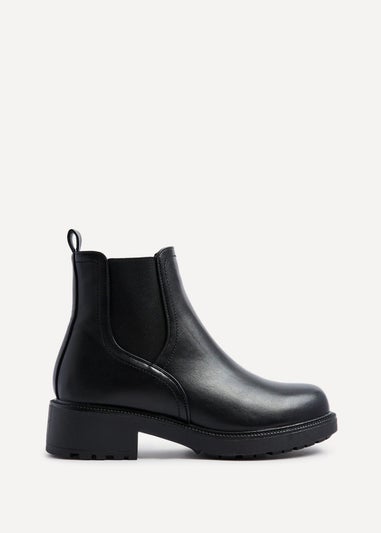 Linzi Aspen Black Faux Leather Classic Chelsea Boot