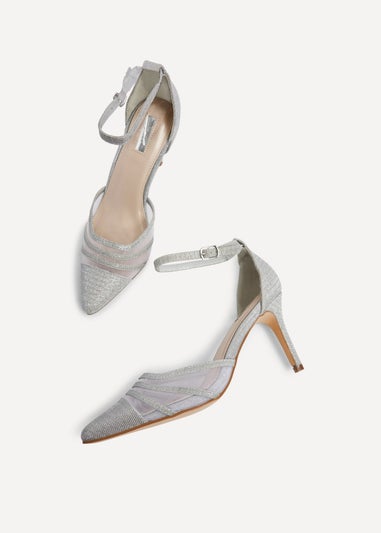 Linzi Serri Silver Glitter Mesh Court Heel