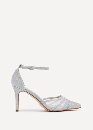 Linzi Serri Silver Glitter Mesh Court Heel