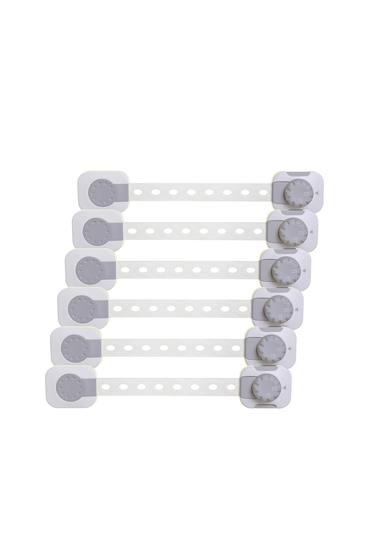 Dreambaby Grey/White Twist 'N Lock Multi-Purpose Latches 6 pack