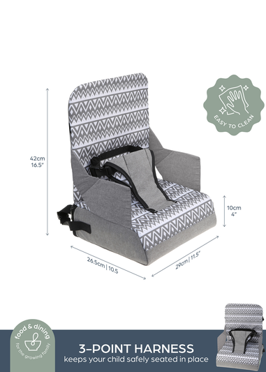 Dreambaby Grey Grab 'N Go Booster Seat With Storage Compartments