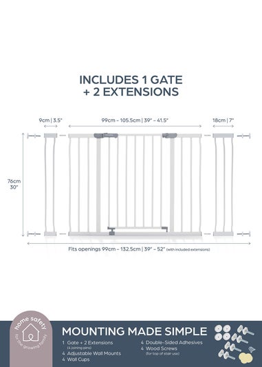 Dreambaby White Ava Extra-Wide Safety Gate