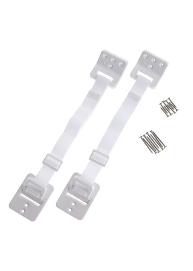 Dreambaby White Heavy Duty Hinged Furniture Anchors 4 pack