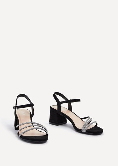 Linzi Carnation Black Suede Open Back Sandal