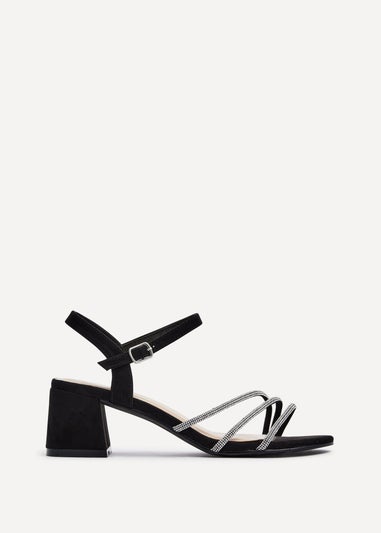 Linzi Carnation Black Suede Open Back Sandal