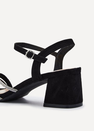 Linzi Carnation Black Suede Open Back Sandal