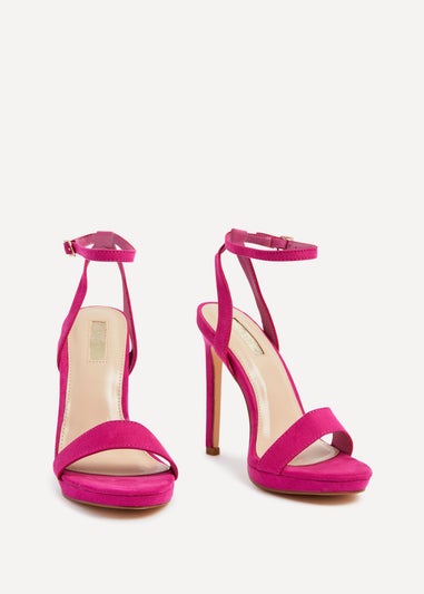 Linzi Higher Love Fuchsia Open Back Barely There Stiletto Sandal