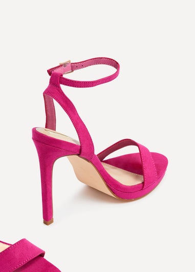 Linzi Higher Love Fuchsia Open Back Barely There Stiletto Sandal