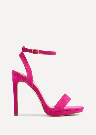 Linzi Higher Love Fuchsia Open Back Barely There Stiletto Sandal