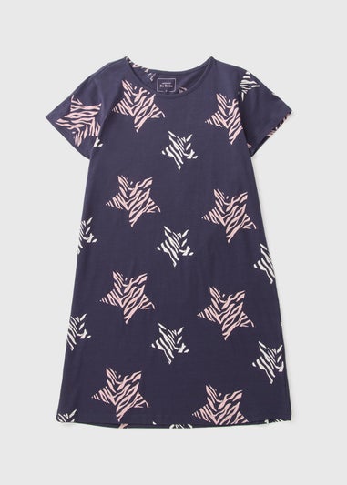 Navy Animal Print Star Nightie