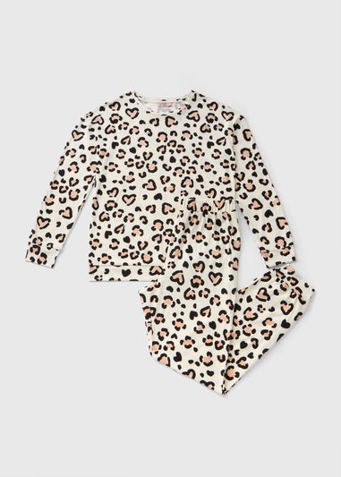 Cream Leopard Print Pyjama Set