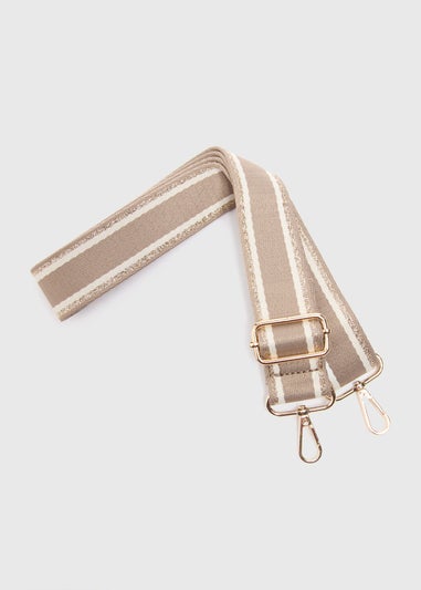 Taupe Stripe Bag Strap