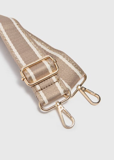 Taupe Stripe Bag Strap