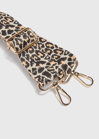 Stone Leopard Print Bag Strap