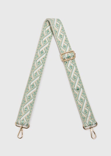 Green Patterned Bag Strap