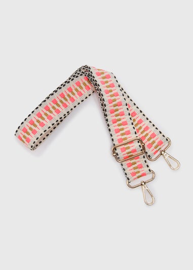 Bright Pink Patterned Bag Strap