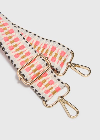 Bright Pink Patterned Bag Strap