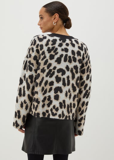 Brown Animal Print Cardigan