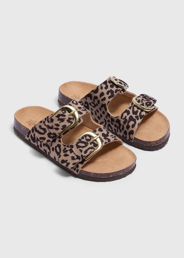 Girls Tan Leopard Sandals (Younger 10-Older 5)