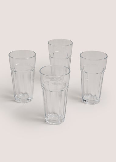 4 Pack Long Glass Tumblers