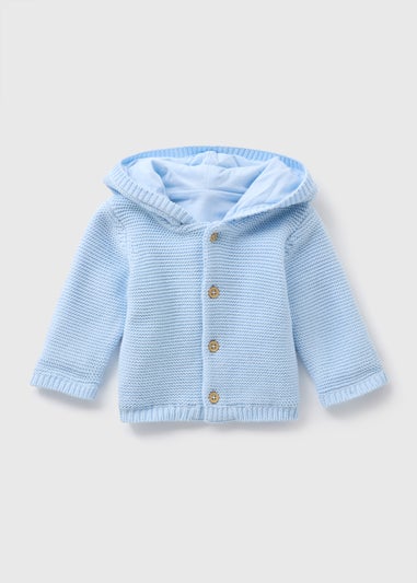 Baby Blue Jersey Lined Knitted Cardigan