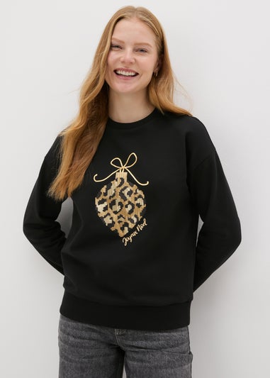 Black Sequin Bauble Sweatshirt