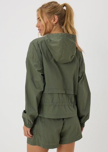 Souluxe Khaki Co Ord Woven Running Jacket