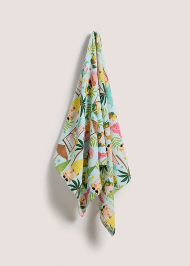 Multicolour Summer Gnome Beach Towel