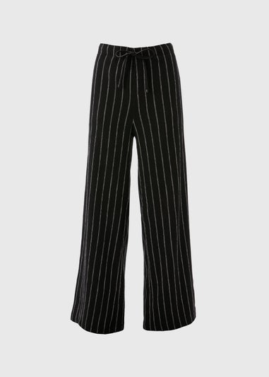 Black Pin Stripe Co Ord Wide Leg Trousers