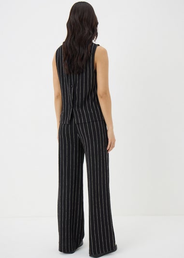 Black Pin Stripe Co Ord Wide Leg Trousers