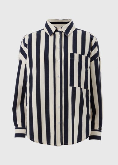 Navy Wide Stripe Shirt