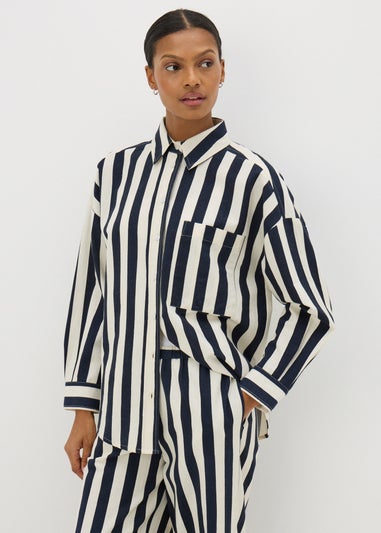 Navy Wide Stripe Shirt